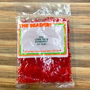 The beaded beads ruby red!